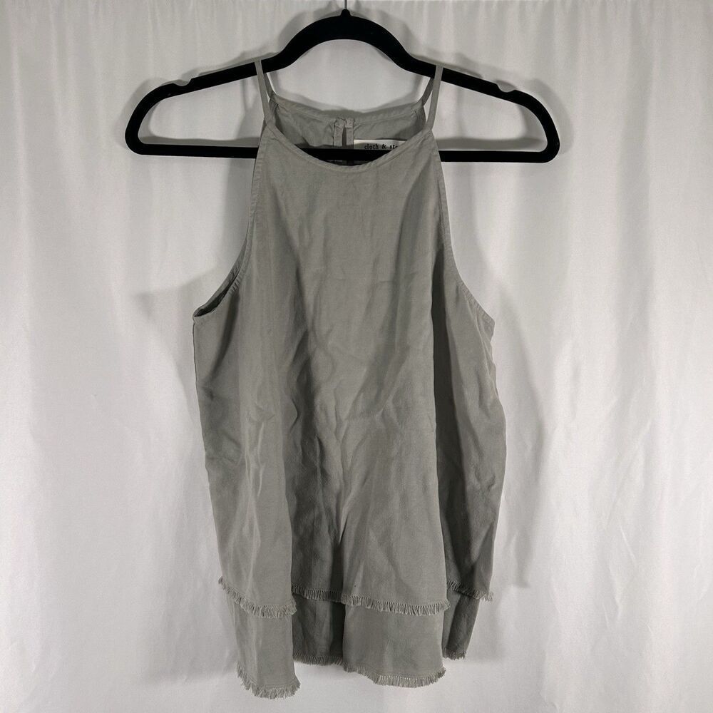 Cloth & Stone Anthropologie Tank Top Women's XS Green Sleeveless Soft Round Neck